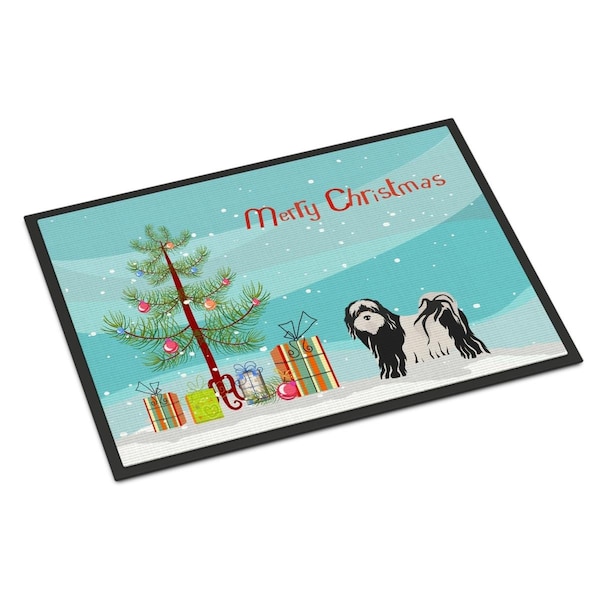 Carolines Treasures 18 x 27 in. Tibetan Terrier Christmas Tree Indoor or Outdoor Mat CK3489MAT - main